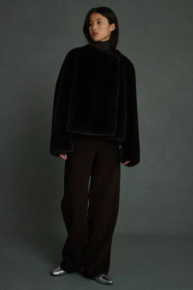 Women WASHINGTON COAT Dark Brown Soeur Jackets and Coats