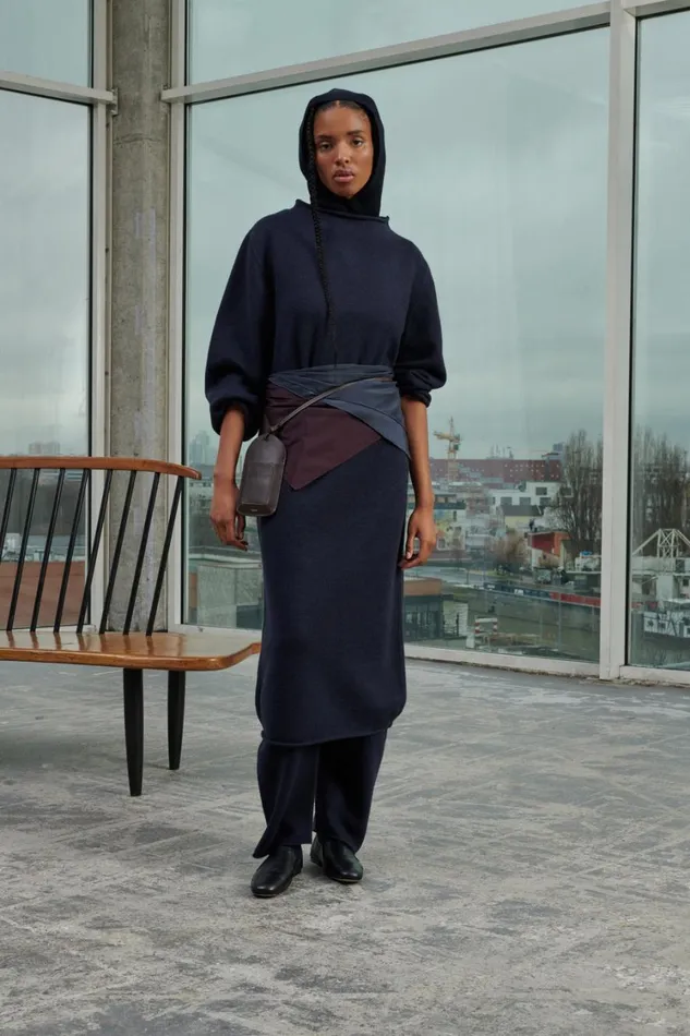 Women WAVE DRESS Navy Soeur Dresses