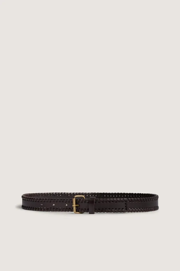 Women WAVY BELT Dark Brown Soeur Belts