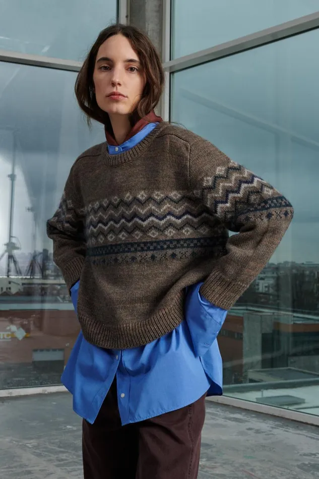 Women WILHEM JUMPER Mottled Grey Soeur Jumpers and Cardigans