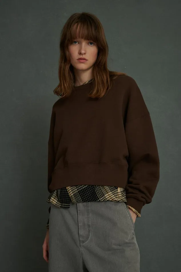 Women WILLOW SWEATSHIRT Dark Brown Soeur TShirts and Sweatshirts