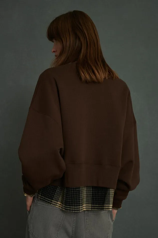Women WILLOW SWEATSHIRT Dark Brown Soeur TShirts and Sweatshirts