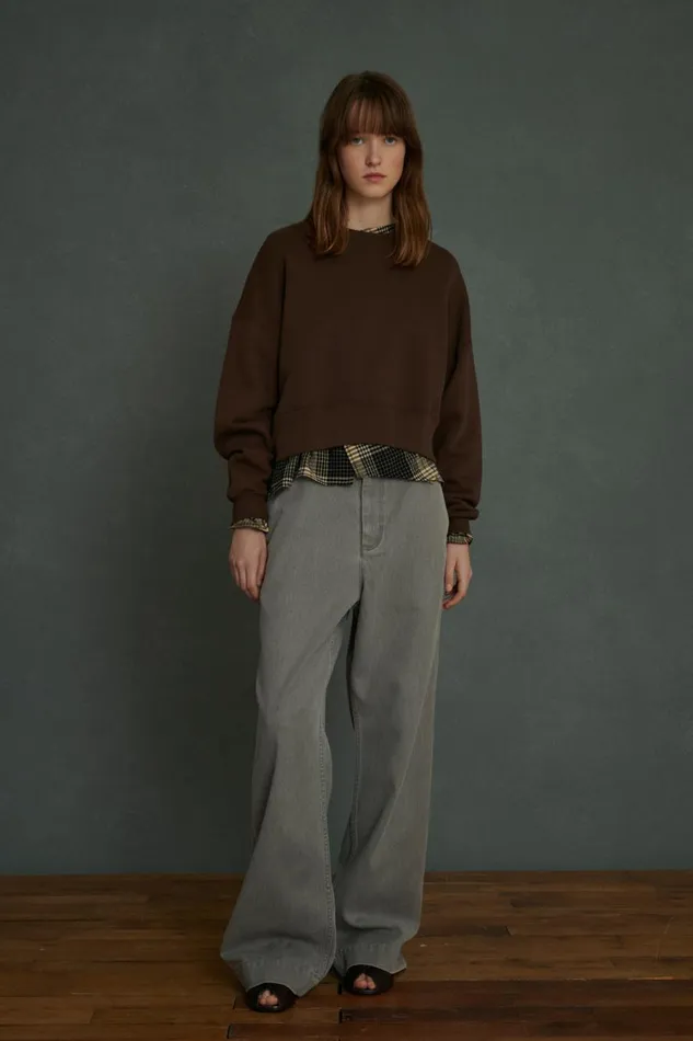 Women WILLOW SWEATSHIRT Dark Brown Soeur TShirts and Sweatshirts