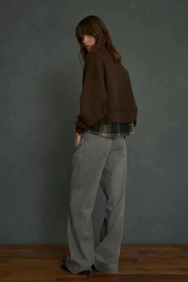 Women WILLOW SWEATSHIRT Dark Brown Soeur TShirts and Sweatshirts