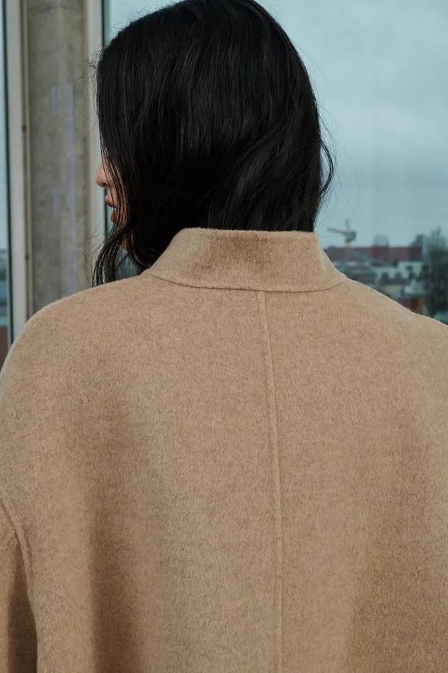 Women WINDSOR COAT Mottled Beige Soeur Jackets and Coats