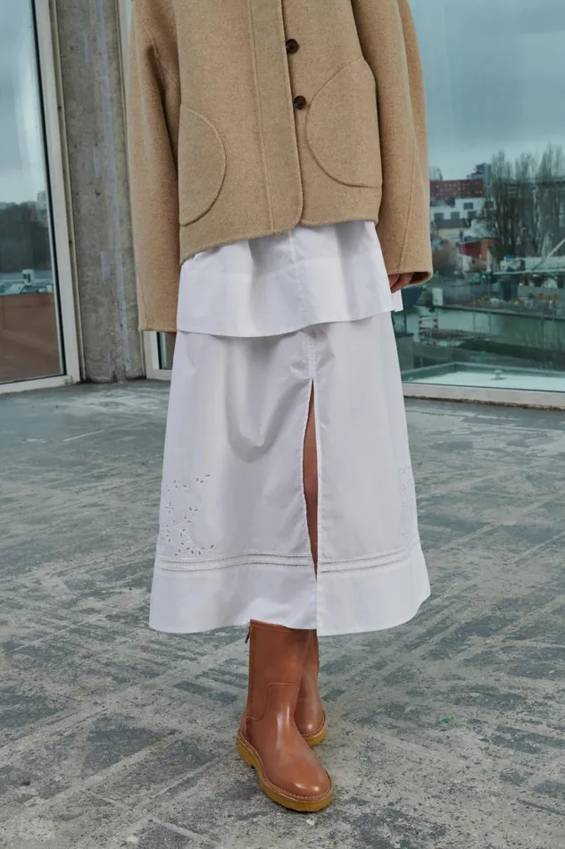 Women WINDSOR COAT Mottled Beige Soeur Jackets and Coats