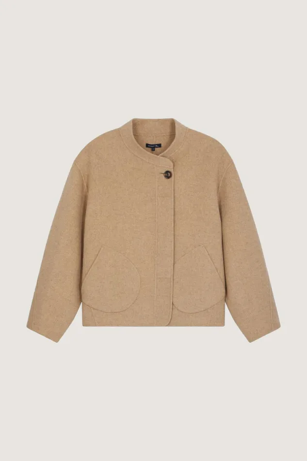 Women WINDSOR COAT Mottled Beige Soeur Jackets and Coats