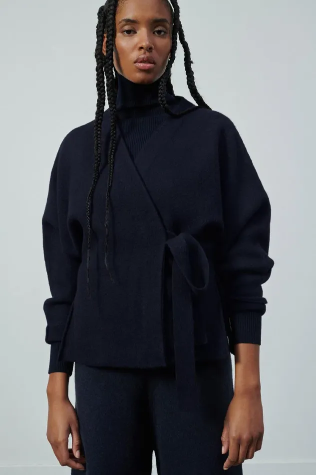 Women WONDER CARDIGAN Navy Soeur Jumpers and Cardigans