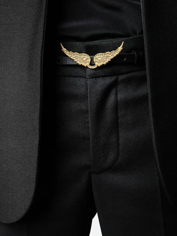 Women Zadig and Voltaire Belts Rock Belt Noir Gold