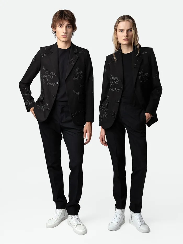 Women Zadig and Voltaire Blazers Vanille Diamant Blazer Black