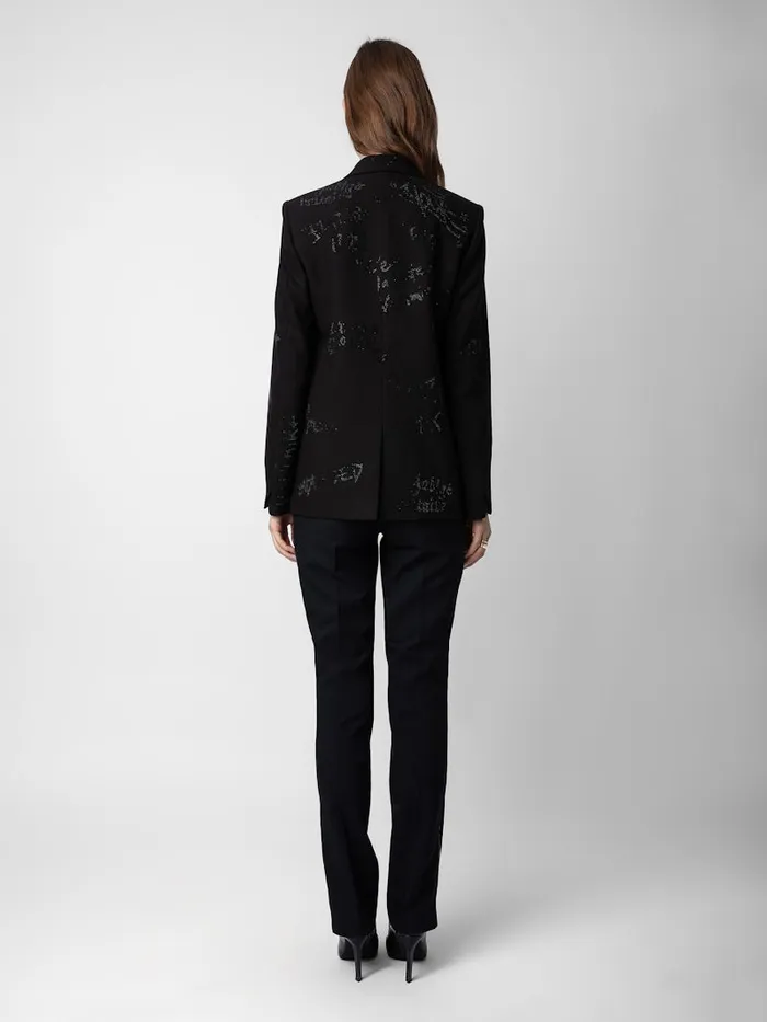 Women Zadig and Voltaire Blazers Vanille Diamant Blazer Black