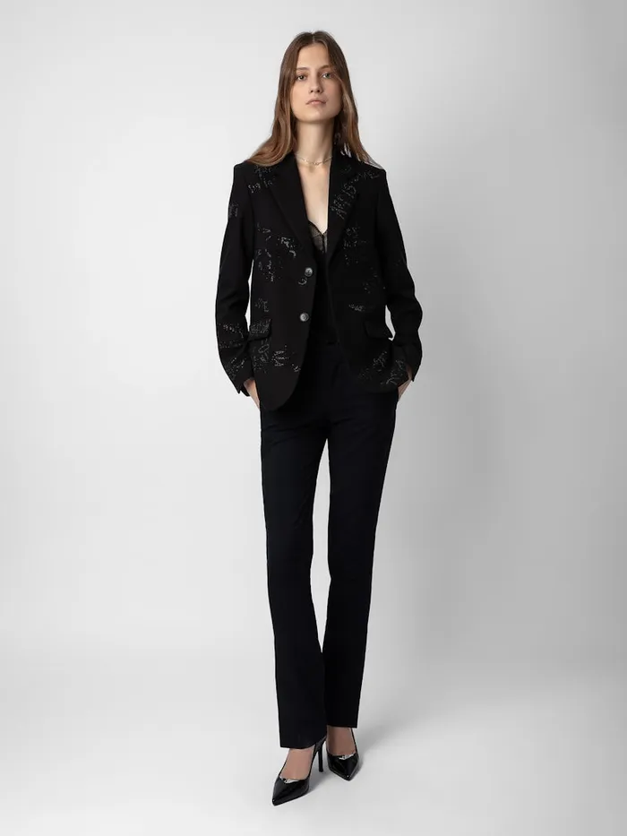 Women Zadig and Voltaire Blazers Vanille Diamant Blazer Black