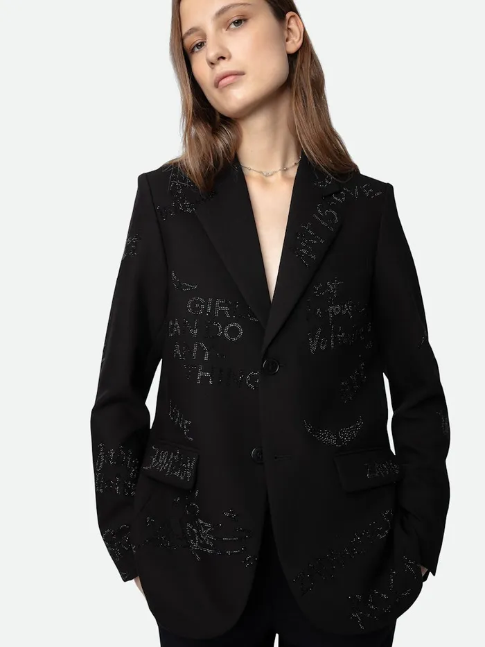 Women Zadig and Voltaire Blazers Vanille Diamant Blazer Black