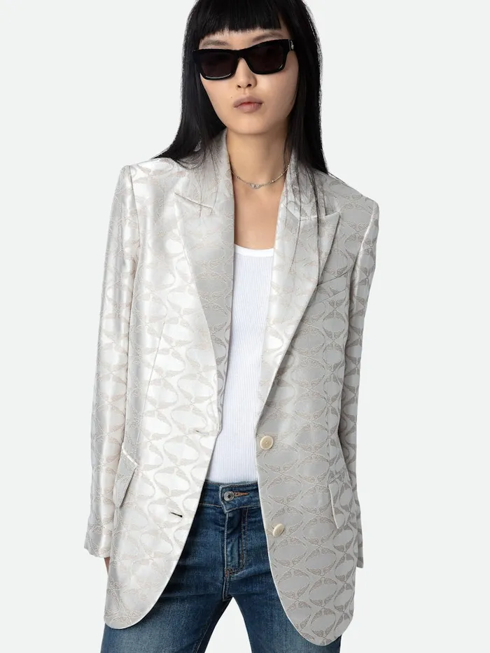 Women Zadig and Voltaire Blazers Vicka Wings Jacquard Blazer Scout
