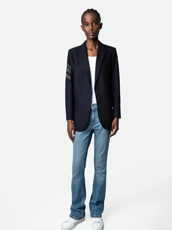 Women Zadig and Voltaire Blazers Viva Arrow Strass Blazer Ink