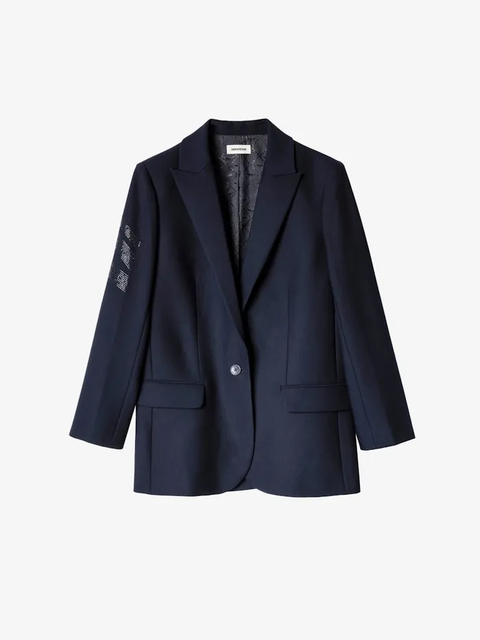 Women Zadig and Voltaire Blazers Viva Arrow Strass Blazer Ink Women Zadig and Voltaire Blazers Viva Arrow Strass Blazer Ink