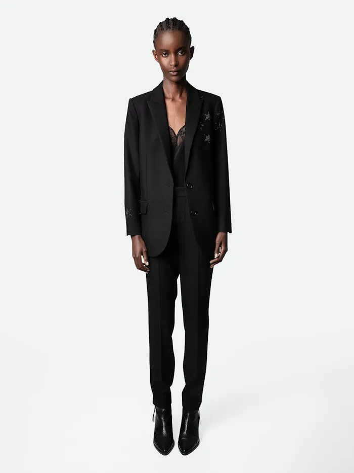 Women Zadig and Voltaire Blazers Viva Strass Star Blazer Black