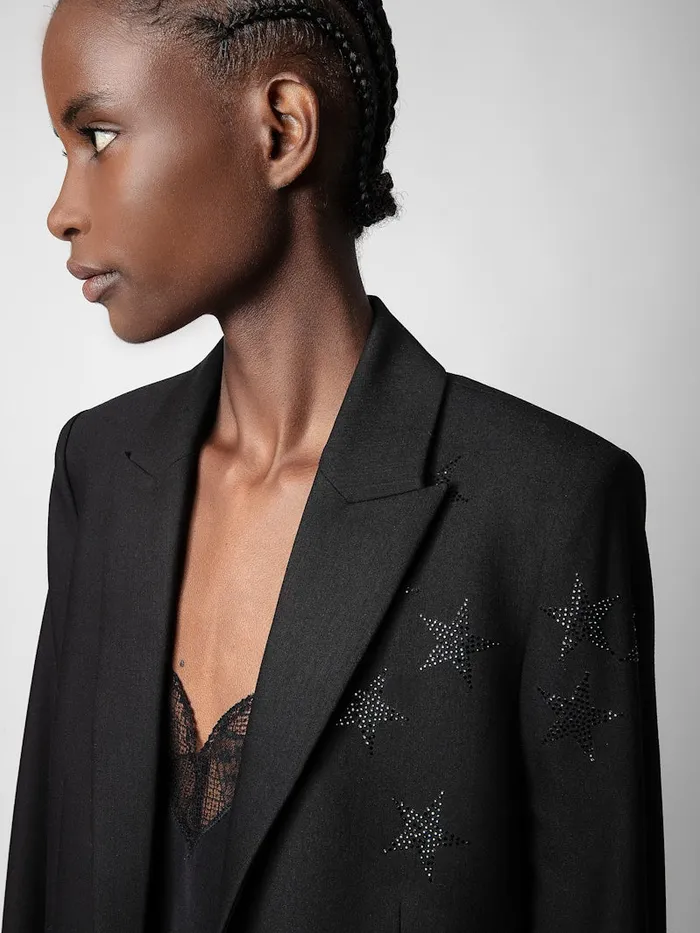 Women Zadig and Voltaire Blazers Viva Strass Star Blazer Black