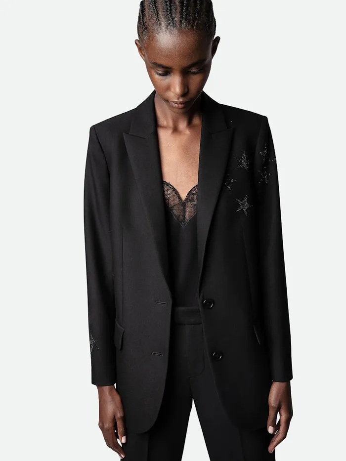 Women Zadig and Voltaire Blazers Viva Strass Star Blazer Black