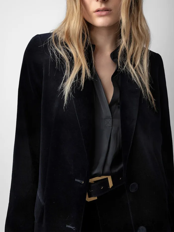 Women Zadig and Voltaire Blazers Viva Velvet Blazer Encre