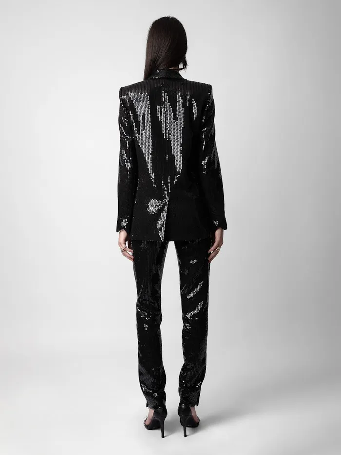Women Zadig and Voltaire Blazers Vive Sequin Blazer Black