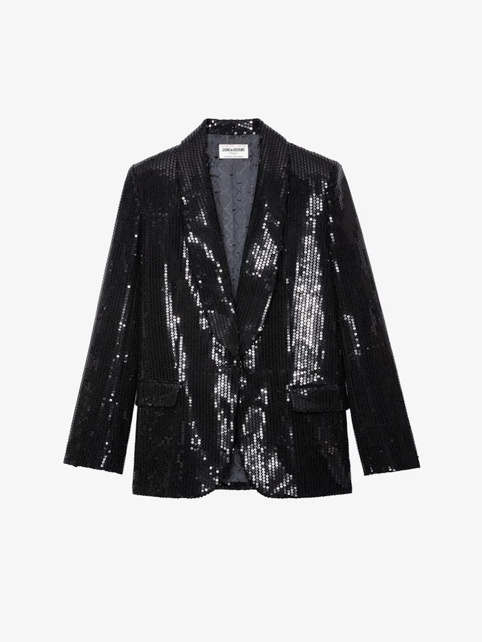Women Zadig and Voltaire Blazers Vive Sequin Blazer Black