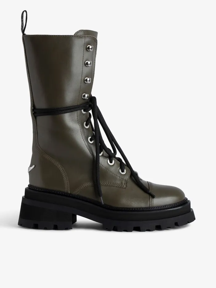 Women Zadig and Voltaire Boots Ride High Ankle Boots Military