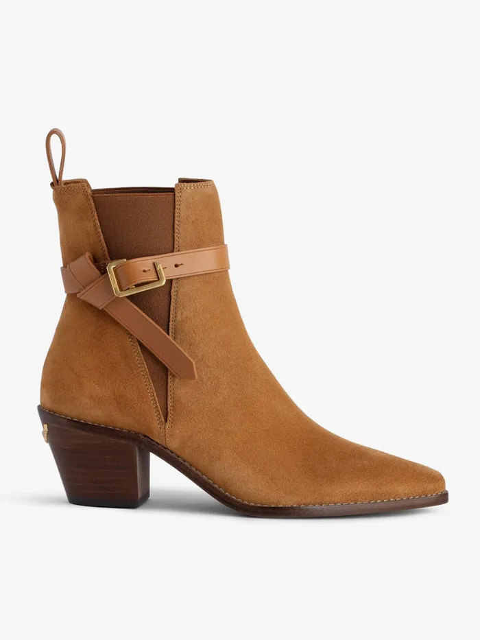 Women Zadig and Voltaire Boots Tyler Suede Ankle Boots Heritage