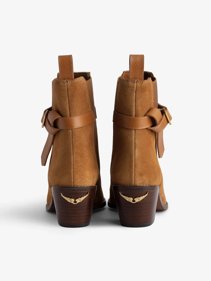 Women Zadig and Voltaire Boots Tyler Suede Ankle Boots Heritage
