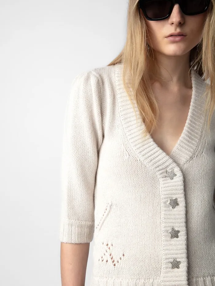 Women Zadig and Voltaire Cashmere Betsy Cardigan Ecru