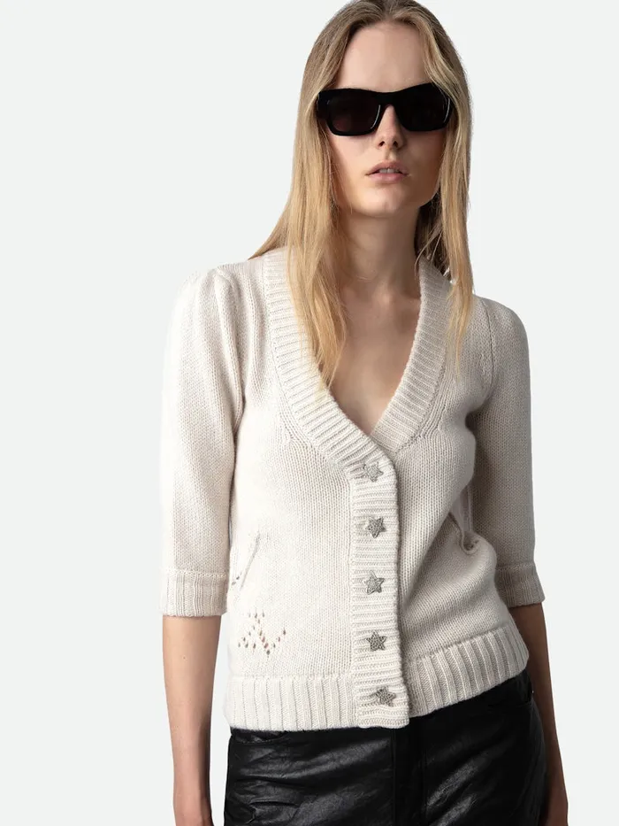 Women Zadig and Voltaire Cashmere Betsy Cardigan Ecru