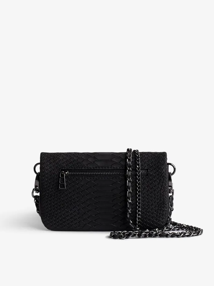 Women Zadig and Voltaire Clutches Nano Soft Savage Rock Clutch Black