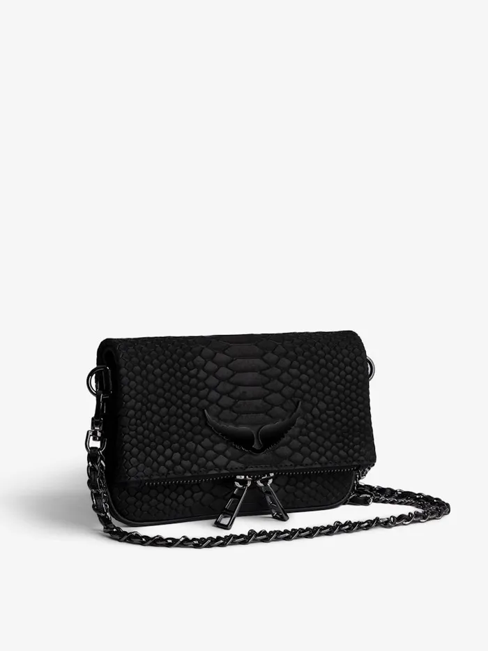 Women Zadig and Voltaire Clutches Nano Soft Savage Rock Clutch Black