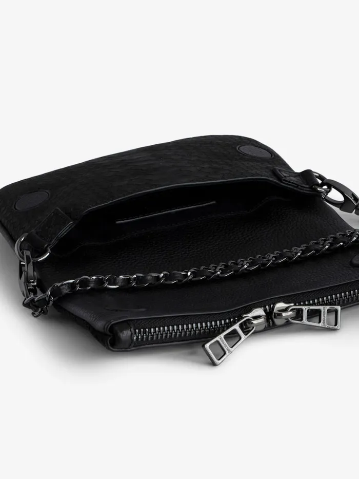 Women Zadig and Voltaire Clutches Nano Soft Savage Rock Clutch Black