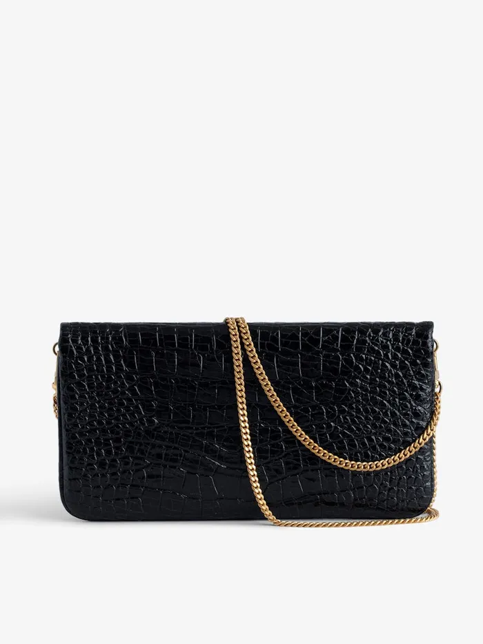 Women Zadig and Voltaire Clutches Rock Embossed Clutch Black