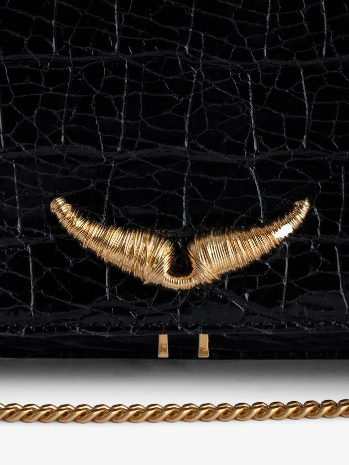 Women Zadig and Voltaire Clutches Rock Embossed Clutch Black