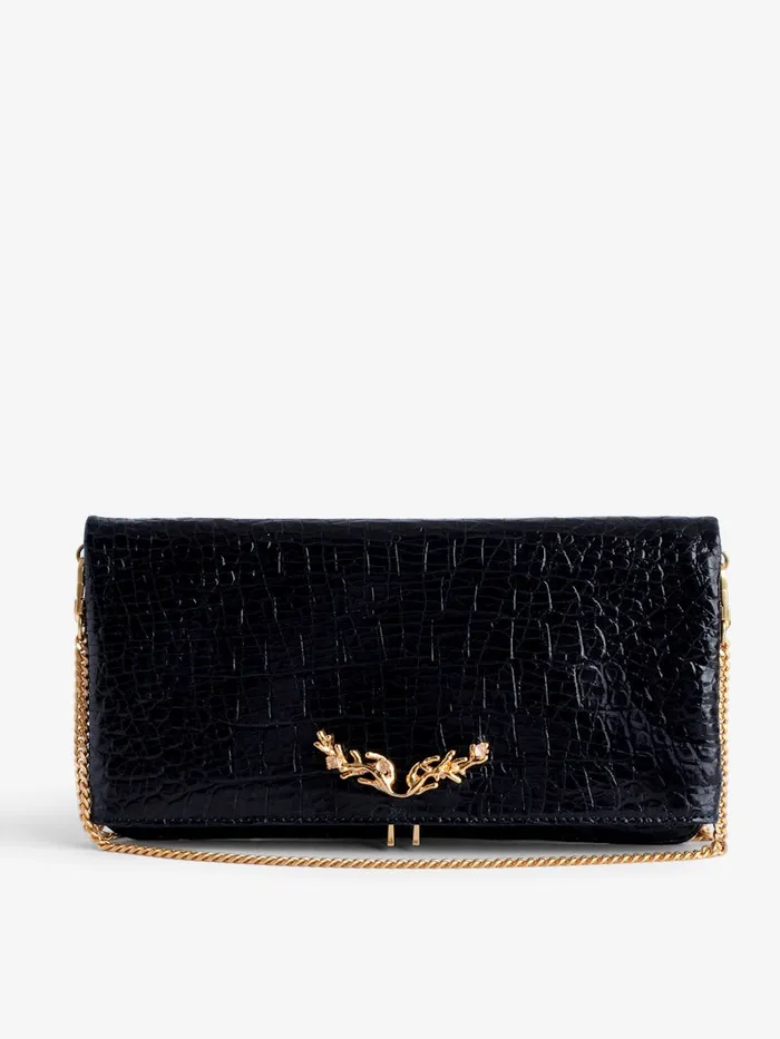 Women Zadig and Voltaire Clutches Rock Embossed Clutch Ink