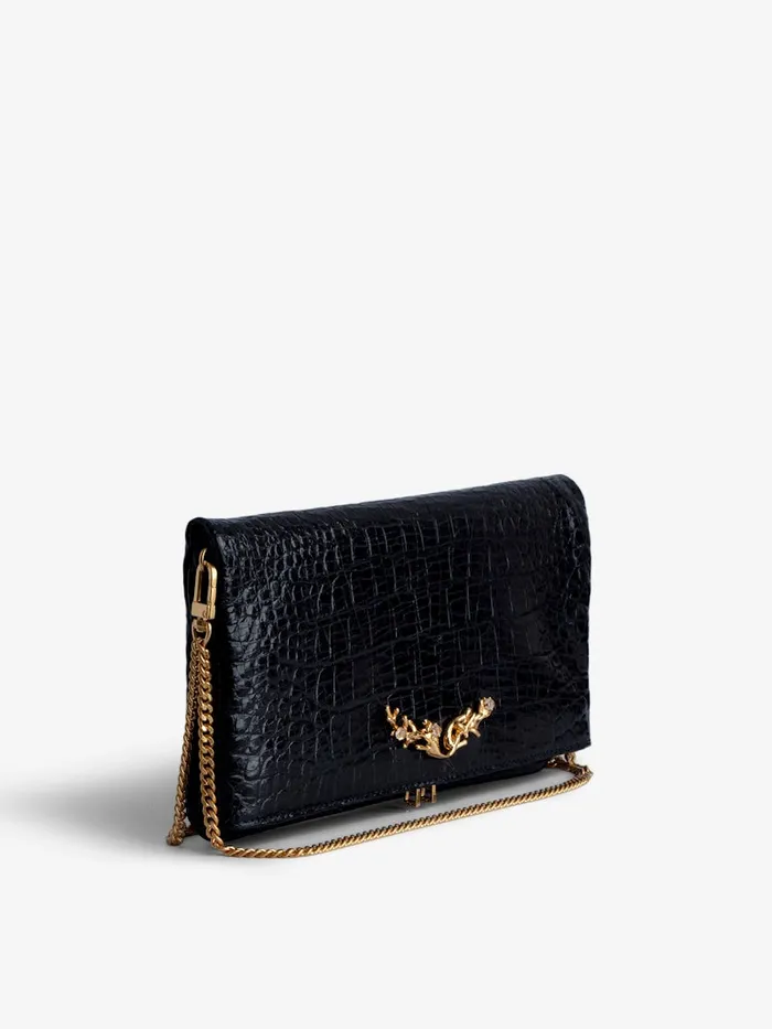 Women Zadig and Voltaire Clutches Rock Embossed Clutch Ink
