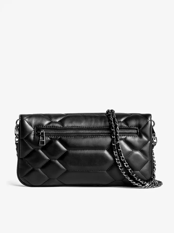 Women Zadig and Voltaire Clutches Rock Mat XL Scale Clutch Black