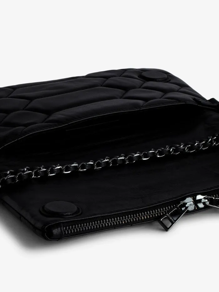 Women Zadig and Voltaire Clutches Rock Mat XL Scale Clutch Black