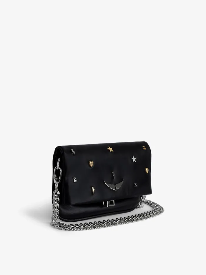 Women Zadig and Voltaire Clutches Rock Nano Lucky Charms Clutch Black