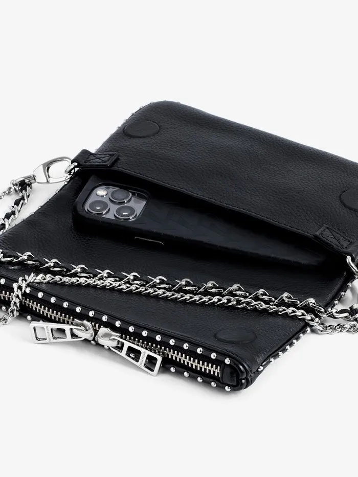 Women Zadig and Voltaire Clutches Rock Nano Studs Clutch Black