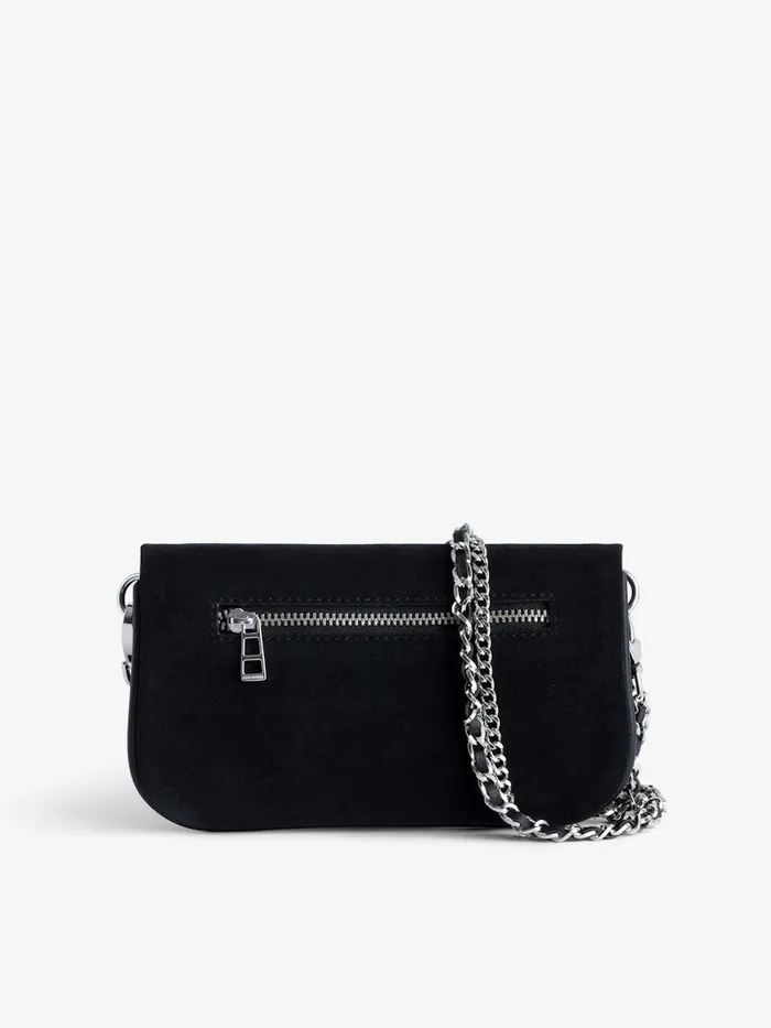 Women Zadig and Voltaire Clutches Rock Nano Suede Clutch Black