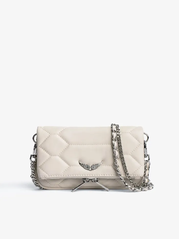 Women Zadig and Voltaire Clutches Rock Nano XL Mat Scale Bag Flash