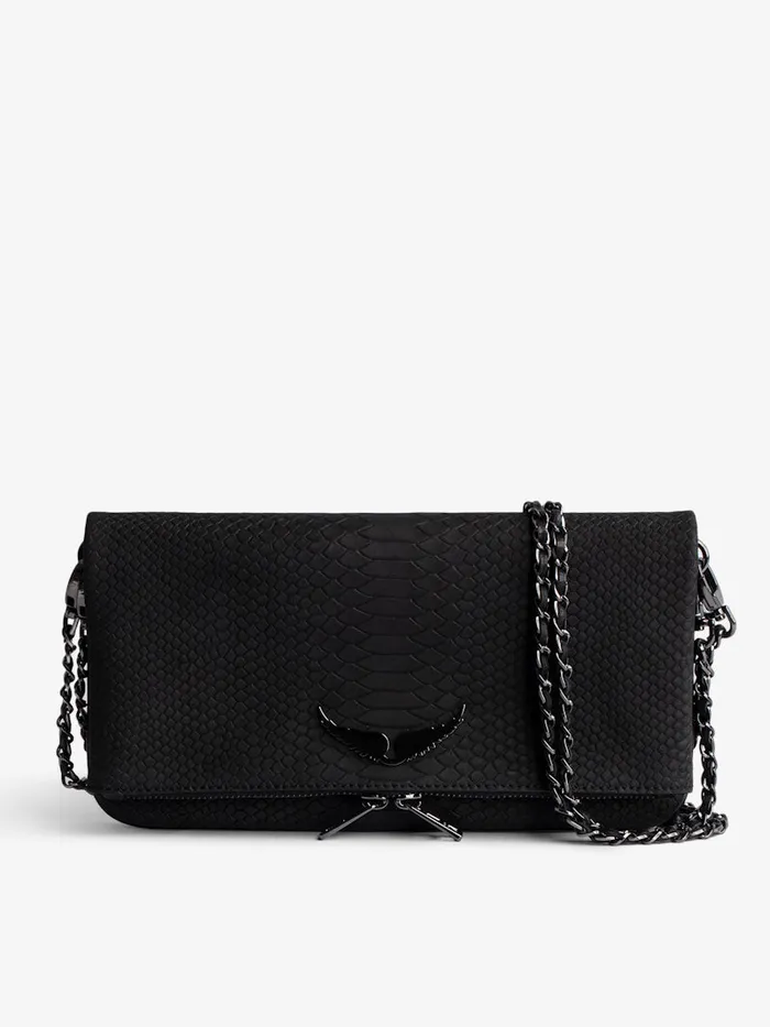 Women Zadig and Voltaire Clutches Rock Soft Savage Clutch Black