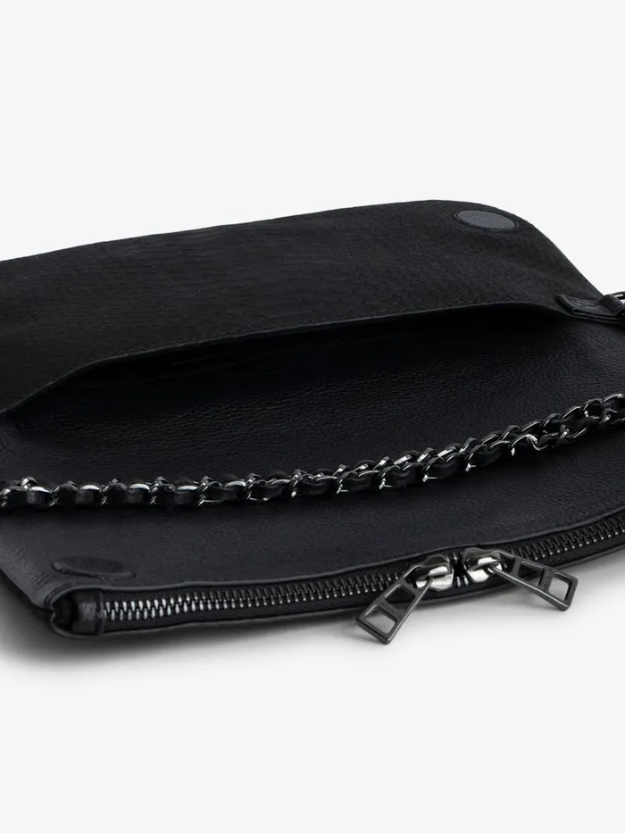 Women Zadig and Voltaire Clutches Rock Soft Savage Clutch Black