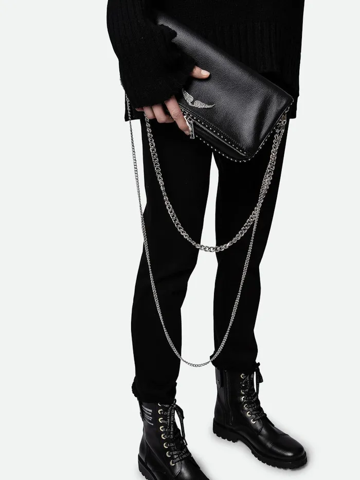 Women Zadig and Voltaire Clutches Rock Studs Clutch Black