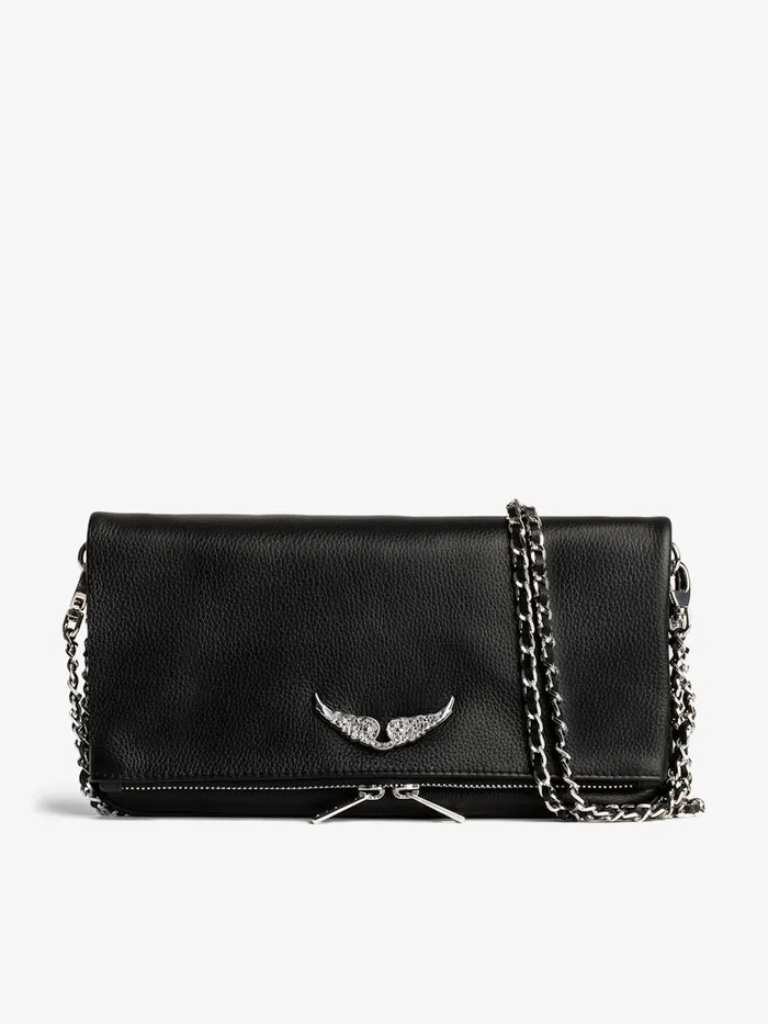 Women Zadig and Voltaire Clutches Rock Swing Your Wings Clutch Black Silver