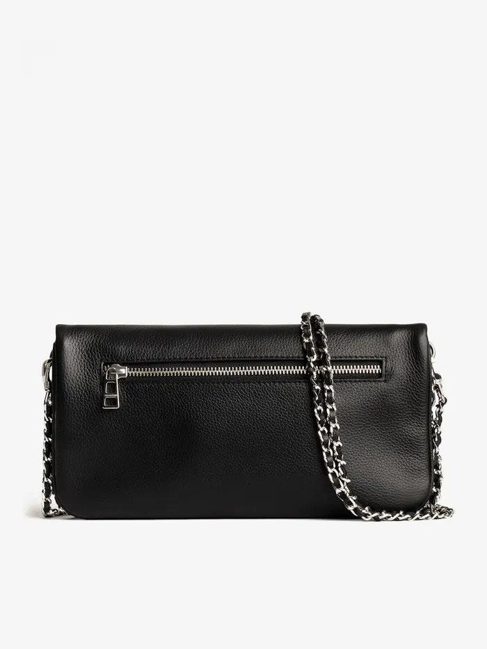 Women Zadig and Voltaire Clutches Rock Swing Your Wings Clutch Black Silver Women Zadig and Voltaire Clutches Rock Swing Your Wings Clutch Black Silver