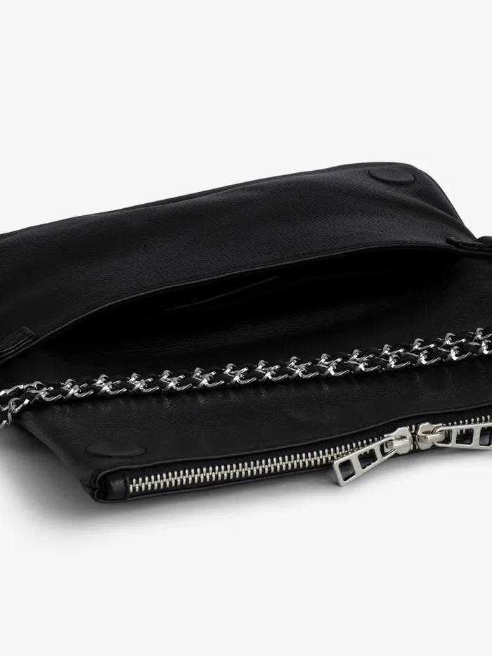 Women Zadig and Voltaire Clutches Rock Swing Your Wings Clutch Black Silver Women Zadig and Voltaire Clutches Rock Swing Your Wings Clutch Black Silver